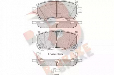 R BRAKE rb1881 -  Комплект тормозных колодок, дисковый тормоз
